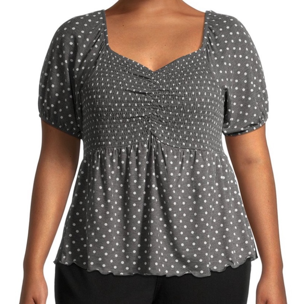 Grayson Social Plus Size Polka Dot Top